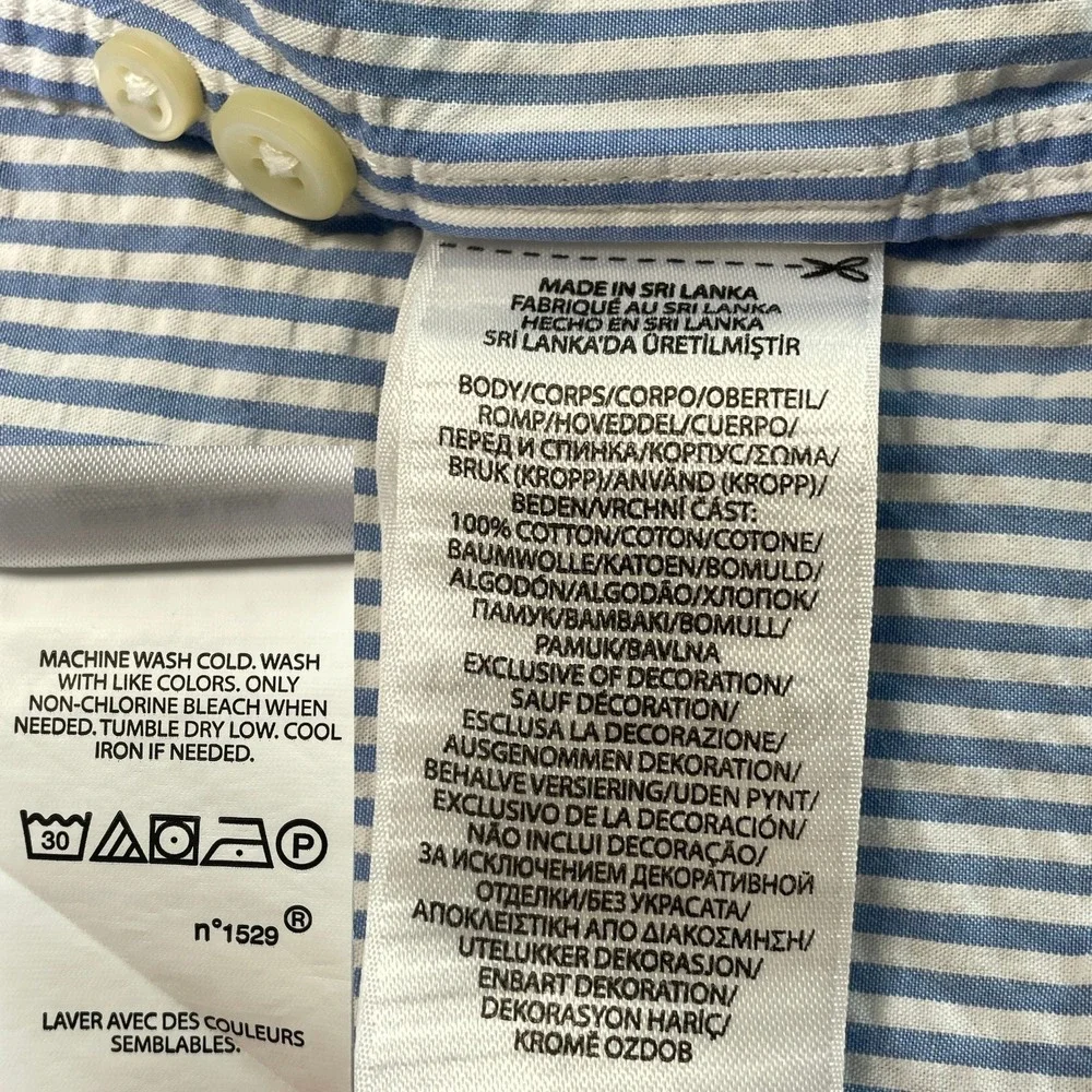 Polo Ralph Lauren 3XB Mens Short Sleeve Shirt Seersucker Stripe Untucked Fit Big